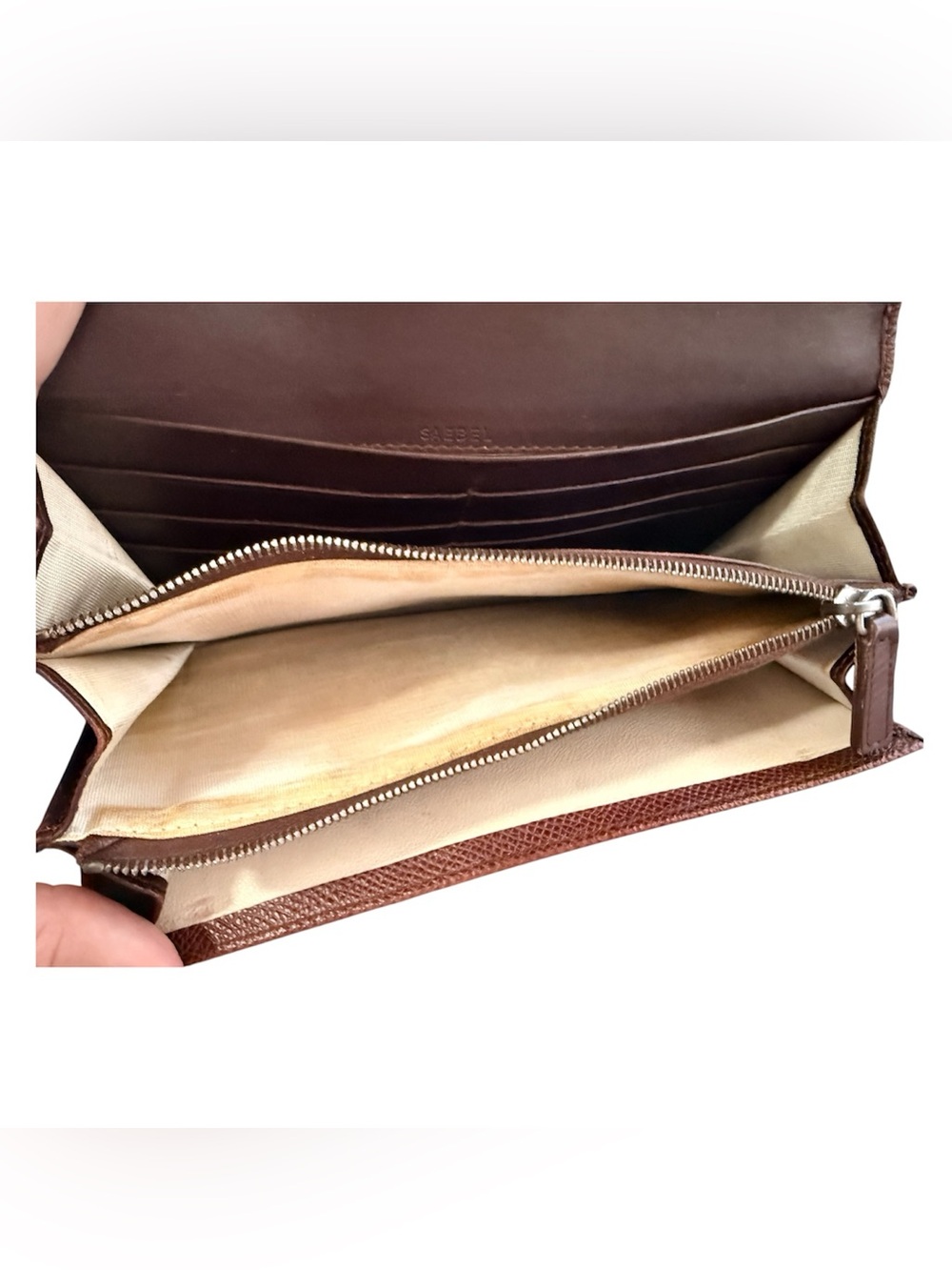 Authentic BVLGARI Brown Grained Leather Logo Clip Long Continental Wallet - Picture 6 of 7